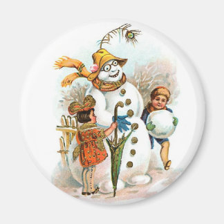 Vintag Snowman Christmas Magnet