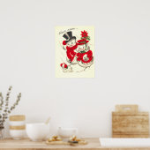 Vintag Snowman Couple Print Poster (Küche)