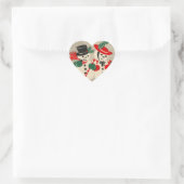 Vintag Snowman Couple Stickers (Tasche)