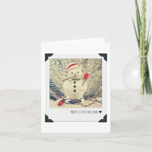 Vintag Snowman Feiertagskarte (Vorderseite)