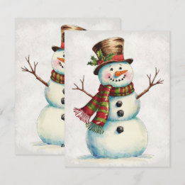 Vintag Snowman Feiertagskarte