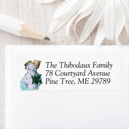 Vintag Snowman Holly Weihnachtsfeiertag (Insitu)