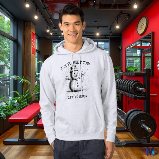 Vintag Snowman Hoodie - Retro Halftone Black