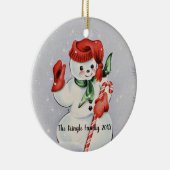 Vintag Snowman Keramik Ornament (Rechts)