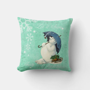 Vintag Snowman Kissen