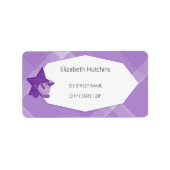 Vintag Snowman Minimal Tartan Lilac Adressaufkleber (Vorne)