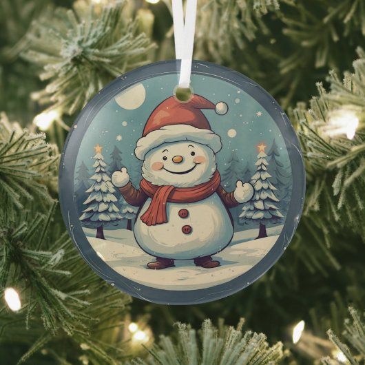 Vintag Snowman Ornament Aus Glas (InSitu)
