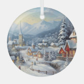 Vintag Snowman Ornament Aus Glas (Vorderseite)