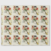 Vintag Snowman Pattern Weihnachten Geschenkpapier (Flach)