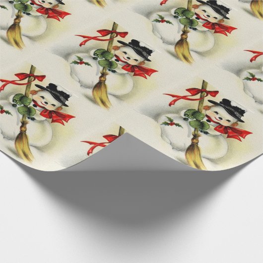 Vintag Snowman Pattern Weihnachten Geschenkpapier (Ecke)