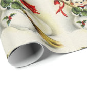 Vintag Snowman Pattern Weihnachten Geschenkpapier (Rolleneckpunkt)
