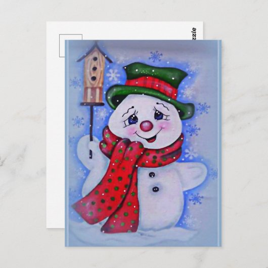 Vintag Snowman Postkarte (Vorne/Hinten)