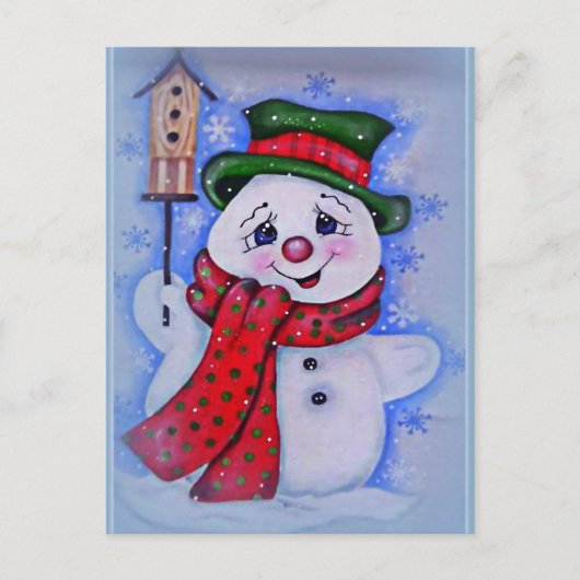 Vintag Snowman Postkarte (Vorderseite)