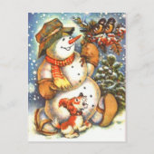 Vintag Snowman Postkarte (Vorderseite)