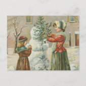 Vintag Snowman Postkarte (Vorderseite)