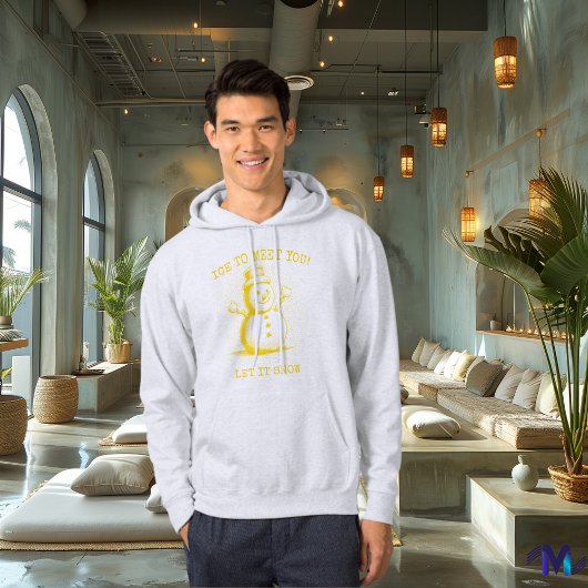 Vintag Snowman - Retro Halftone Gold Hoodie