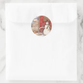 Vintag Snowman Runder Aufkleber (Tasche)