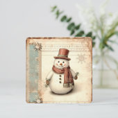 Vintag Snowman Weihnachten (Stehend Vorderseite)