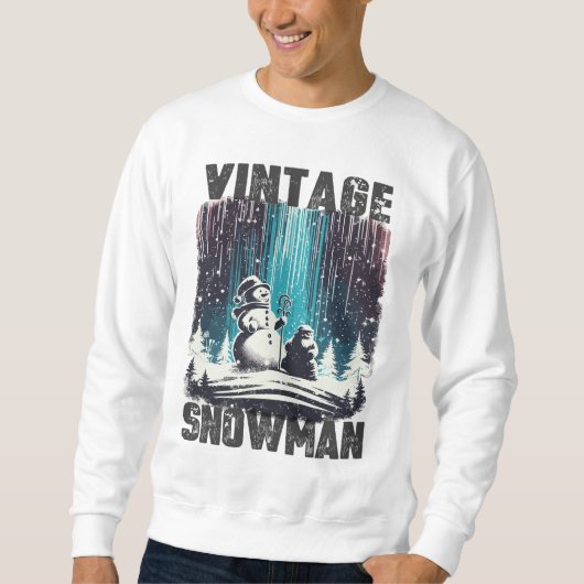 Vintag Snowman Weihnachten Sweatshirt (Vorderseite)