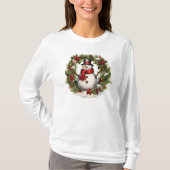 Vintag Snowman Weihnachten T-Shirt (Vorderseite)