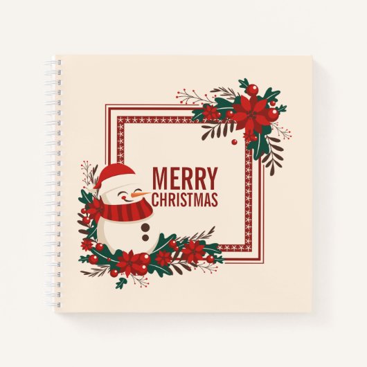 Vintag Snowman Weihnachtsfeiertag | Notebook Notizblock (Vorderseite)