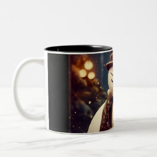 Vintag Snowman Zweifarbige Tasse