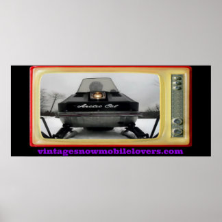 Vintag Snowmobile Liebhaber 1972 arktisches Katzen Poster