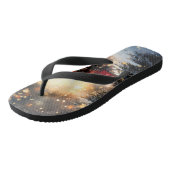 Vintag Snowy Night Weihnachtszug Express Badesandalen (Schrägansicht)