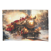 Vintag Snowy Night Weihnachtszug Express Kissenbezug (Vorderseite)