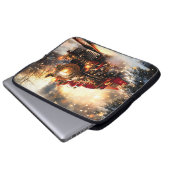 Vintag Snowy Night Weihnachtszug Express Laptopschutzhülle (Vorne Knopf)