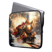 Vintag Snowy Night Weihnachtszug Express Laptopschutzhülle (Vorderseite Links)