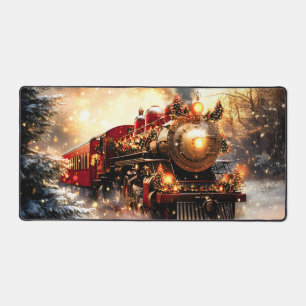 Vintag Snowy Night Weihnachtszug Express Schreibtischunterlage
