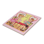 Vintag Soda Shop Valentine Sweethearts Fliese (Seite)