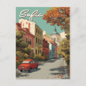 Vintag Sofia | Bulgarische Hauptstadt Postkarte (Vorderseite)