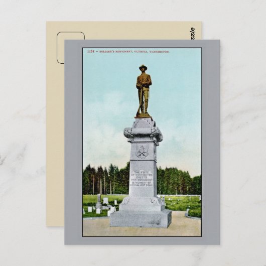 Vintag Soldat's Monument Olympia WA Postkarte (Vorne/Hinten)