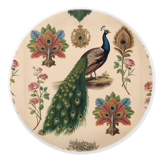 Vintag Solo Peacock Keramikknauf (Vorderseite)