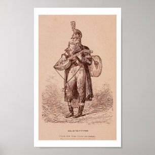 "Vintag-"Solsirépifpan"-blaue Frösche" Poster