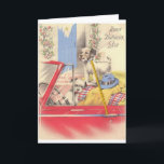 Vintag Son Birthday Card Karte<br><div class="desc">Retro / Vintage Geburtstagskarte.  Zwei süße Hunde wartete im Auto!  Alles Gute zum Geburtstag,  Sohn!  Adorable Vintage Welpen!   Hinweis:  "Cord" ist eine gedruckte Abbildung. Dies ist eine Wiedergabe einer Vintagen Karte und enthält kein tatsächliches Kabel.</div>