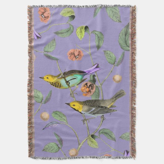 Vintag Songbird Lavender Blue Decke (Vorderseite Vertikal)