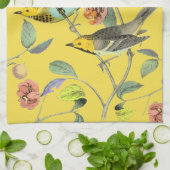 Vintag Songbird Yellow Küchentuch (Gefaltet)