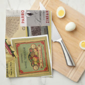 Vintag Sonoma Wine Labels Küchentücher (Viertel Falte)