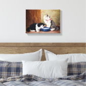 Vintag Sophie Sperlich Kitten Leinwanddruck (Insitu (Schlafzimmer))