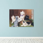 Vintag Sophie Sperlich Kittens Leinwanddruck (Insitu (Holzboden))