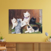 Vintag Sophie Sperlich Kittens Leinwanddruck (Insitu (Wohnzimmer))