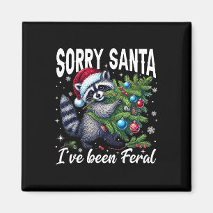 Vintag Sorry, dass Santa I war Feral Raccoon Chris Magnet
