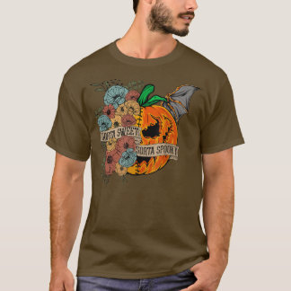 Vintag Sorta Sweet Sorta Spooky Floral Pumpkin Ha T-Shirt