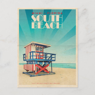 Vintag South Beach Florida Postkarte