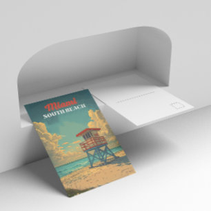 Vintag South Beach Miami Postkarte