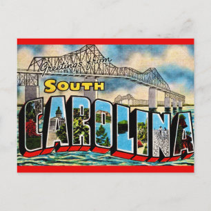 Vintag South Carolina Begrüßung Postkarte
