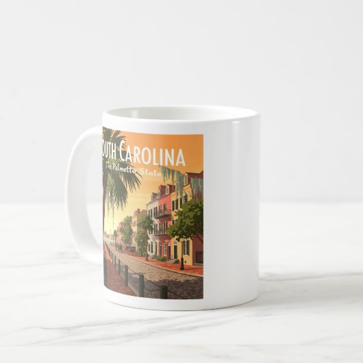 Vintag South Carolina Kaffeetasse (Vorderseite Links)